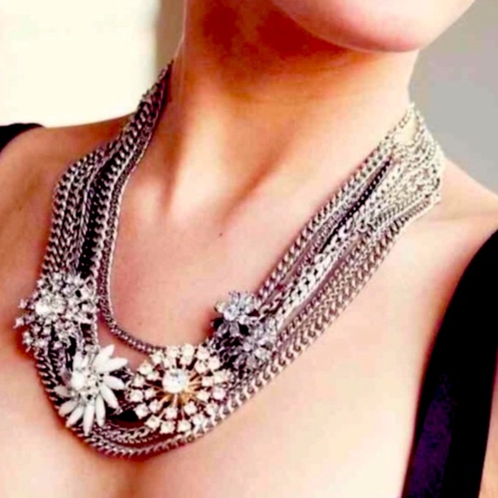 Stella & Dot | Multi Chain Metropolitan Crystal Jeweled NEW Statement Ne… - Picture 10 of 11